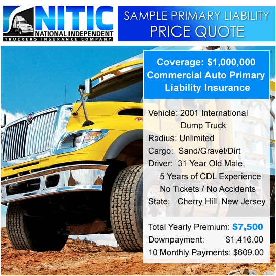 New Jersey Dump Truck Insurance Quote