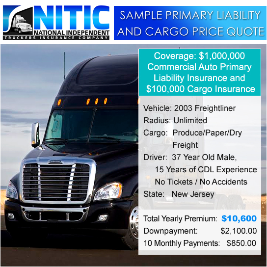 New Jersey Truck Insurance Quote Sample 3